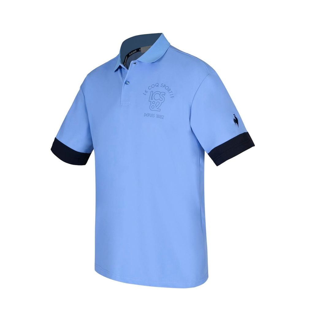 Áo polo nam Le Coq Sportif QMMXJA40V-BL logo gà trống thêu tinh tế