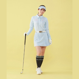  Áo dài tay có cổ le coq golf nữ - QGWVJB02V-BL00 