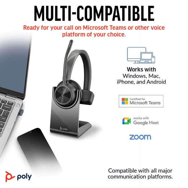Tai nghe không dây Bluetooth Poly Voyager 4310 UC