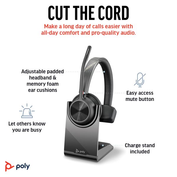 Tai nghe không dây Bluetooth Poly Voyager 4310 UC