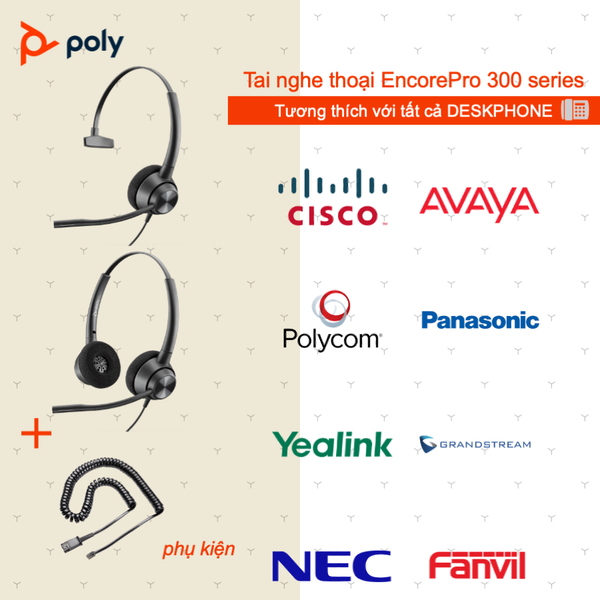 Tai nghe tổng đài điện thoại Poly EncorePro 320, EP320