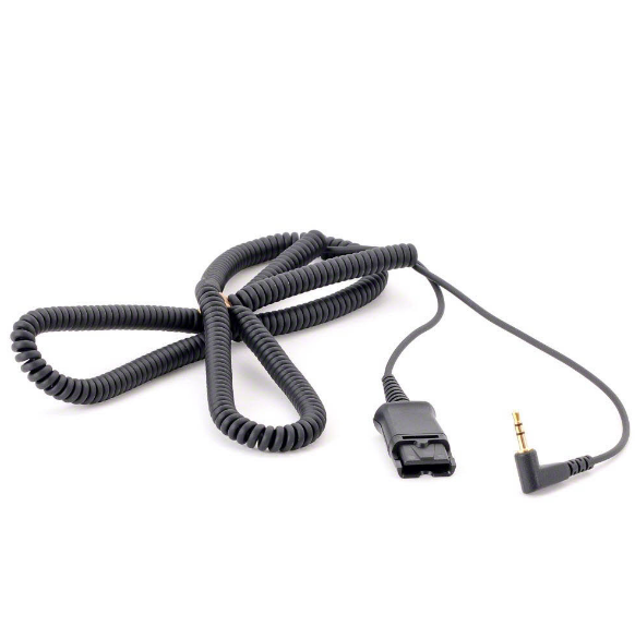 Bộ cáp kết nối QD sang 2.5mm cho điện thoại Plantronics Coil Cord 10ft