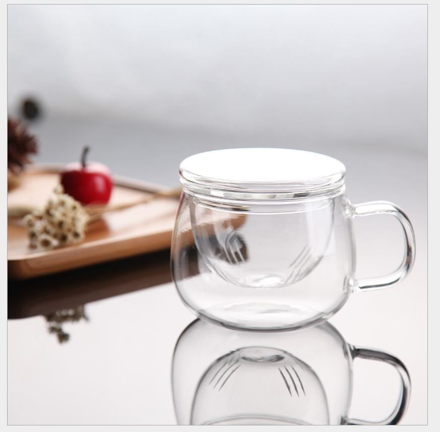 Cốc pha trà thủy tinh cao cấp có lõi lọc trong suốt 300ml