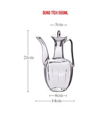 Ấm Pha Trà Thủy Tinh Phong Cách Vintage – Dung Tích 550ml