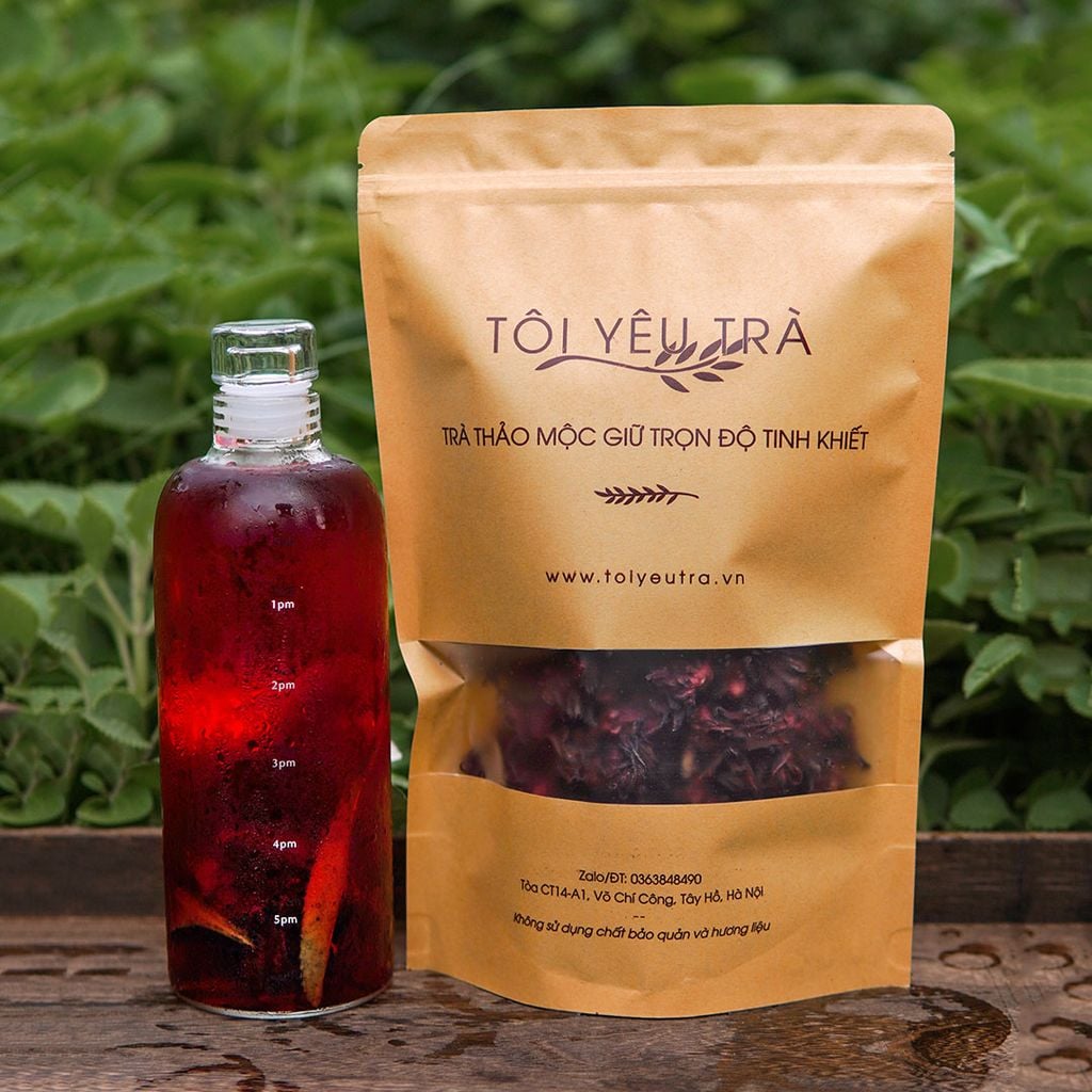 Combo trà Hoa Atiso đỏ (Hibiscus) kết hợp cỏ ngọt thơm mát giải nhiệt