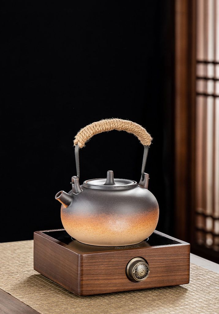 Bệp Điện Pha Trà Hồng Ngoại Vỏ Gỗ Óc Chó Công Suất Cao 1300W