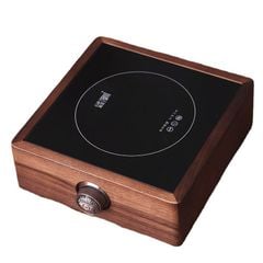 Bệp Điện Pha Trà Hồng Ngoại Vỏ Gỗ Óc Chó Công Suất Cao 1300W