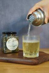 Bình pha chế cocktail thủy tinh in công thức pha chế coktail có nắp inox 304 cao cấp