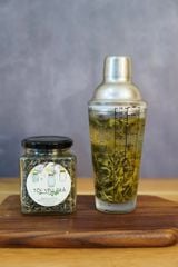 Bình pha chế cocktail thủy tinh in công thức pha chế coktail có nắp inox 304 cao cấp