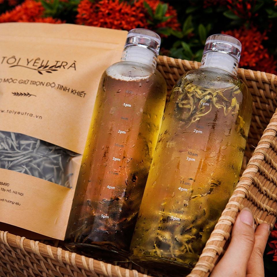 Bình Ủ Lạnh Trà, Cold Brew Tea Thủy Tinh Borosilicate Có Vạch Thời Gian