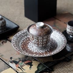 Chén Khải Pha Trà Họa Tiết Vạn Phật Phong Cách Wabi-Sabi