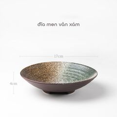 Đĩa cắm hoa gốm sứ phong cách Ikebana, cắm hoa trường phái Ohara Nhật Bản đường kính 17cm