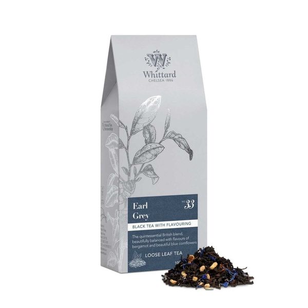 Trà Whittard Earl Grey Black Tea With Flavouring Loose  Leaf Tea (Classic), hộp giấy 100g