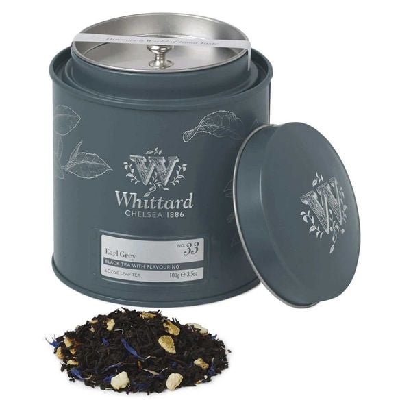 Trà Whittard Earl Grey Black Tea With Flavouring Loose Leaf Tea (Classic), hộp thiếc 100g