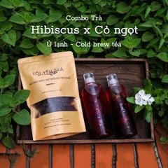 Combo trà Hoa Atiso đỏ (Hibiscus) kết hợp cỏ ngọt thơm mát giải nhiệt