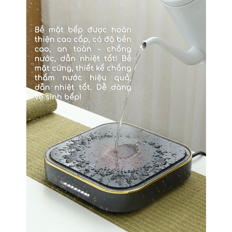 Bếp điện hồng ngoại mini, bếp nấu trà cao cấp để bàn tiện lợi công suất 1000W