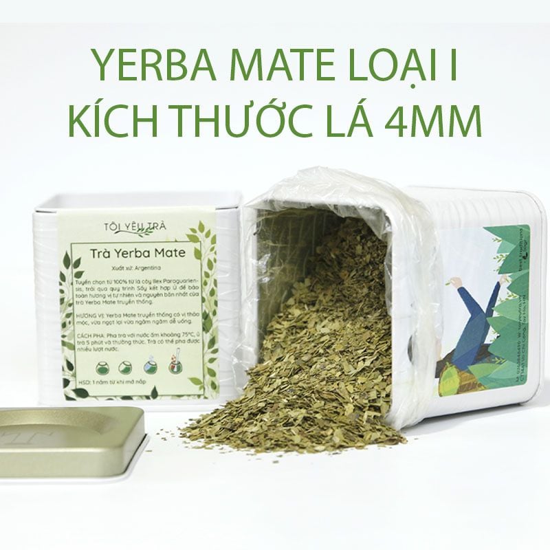 Trà Yerba Mate Argentina nhập khẩu vị truyền thống kích thước lá 4mm