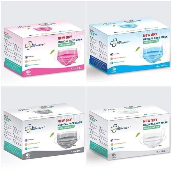 Khẩu trang y tế 4 lớp TTA màu xanh