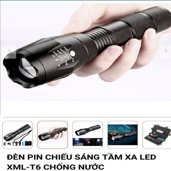 Đèn Pin chiếu sáng tầm xa led XML -T6 Chống nước