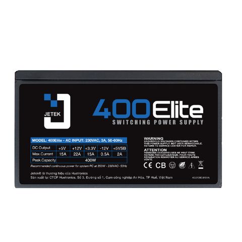  Nguồn máy tính JETEK 400 Elite (400W) 