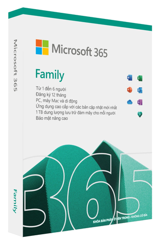  Phần mềm Microsoft 365 Family 6GQ-00083 (AllLng Sub PK Lic 1YR Online APAC EM C2R NR) 