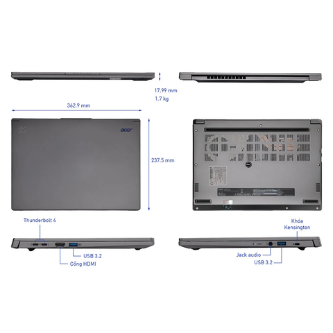  Laptop Acer Aspire 14 AI A14-52M-585Y NX.J8LSV.003 Ultra 5 226V| 16GB| 1TB| OB| 14