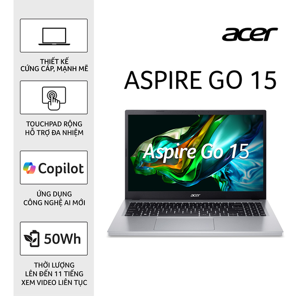 Laptop Acer Aspire Go 15 AG15-31P-32U6 NX.KRPSV.002 i3-N305| 8GB| 512GB| OB| 15.6