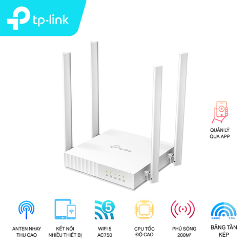  Thiết bị mạng Router Wifi TP-LINK Archer C24 AC750 