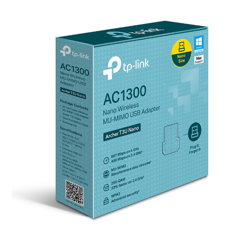  Thiết bị mạng TP-LINK USB Thu Sóng WiFi Archer T3U Nano AC1300 