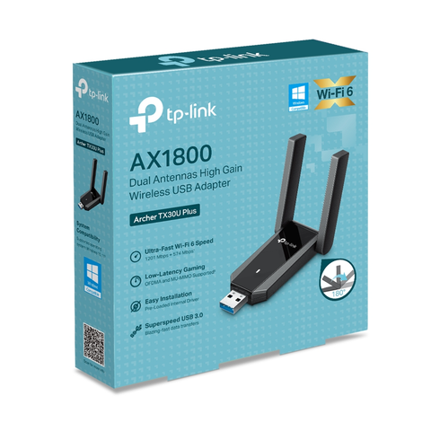  Thiết bị mạng TP-LINK USB Thu Sóng WiFi Archer TX30U Plus AX1800 