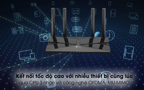  Thiết bị mạng TP-LINK Router Wifi Chuẩn Wifi 6 AX1500 Archer AX10 