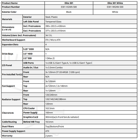  Thùng máy tính | Case Gaming Cooler Master MasterBox ELITE 301 