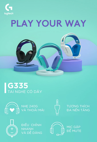  Tai Nghe Gaming Logitech G335 (chụp tai có dây Over-ear) 
