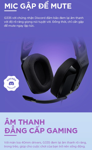  Tai Nghe Gaming Logitech G335 (chụp tai có dây Over-ear) 