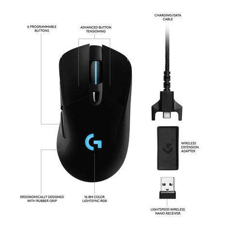  Chuột máy tính Logitech Lightspeed Hero Gaming G703 (Kết nối USB) 