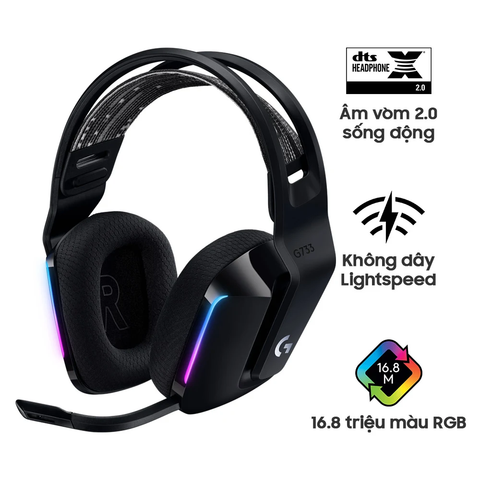  Tai Nghe Gaming Không Dây Logitech G733 Lightspeed RGB (chụp tai không dây Over-ear) 