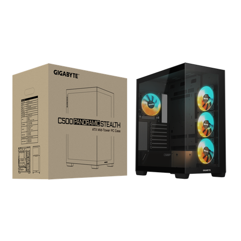  Thùng máy tính | Case Gaming Gigabyte C500 Panoramic Stealth - Black GB-C500P ST 