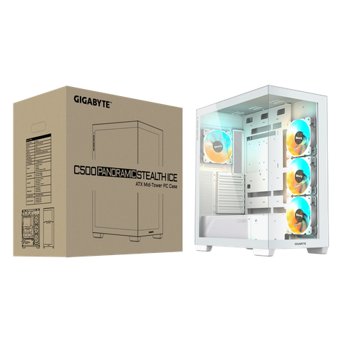  Thùng máy tính | Case Gaming Gigabyte C500 Panoramic Stealth Ice GB-C500PI ST 