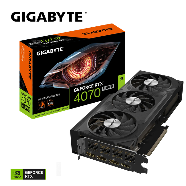  Card màn hình VGA Gigabyte GeForce RTX 4070 Super Windforce OC 12G GDDR6X GV-N407SWF3OC-12GD 