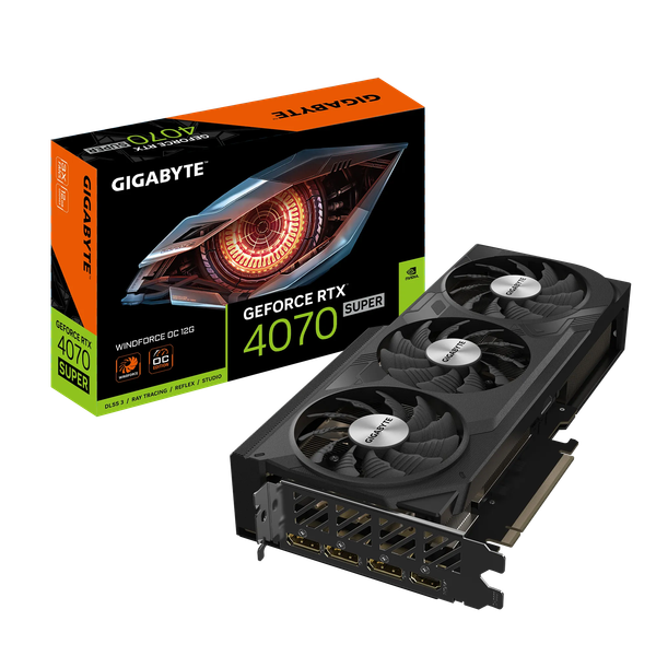  Card màn hình VGA Gigabyte GeForce RTX 4070 Super Windforce OC 12G GDDR6X GV-N407SWF3OC-12GD 