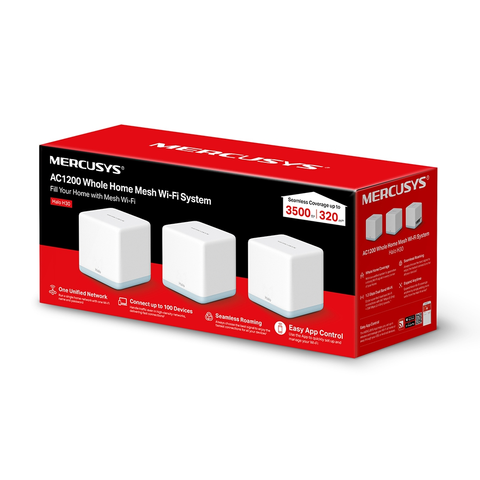  Thiết bị mạng Router WIFI Mercusys Halo H30 Hệ Thống WiFi Mesh AC1200 