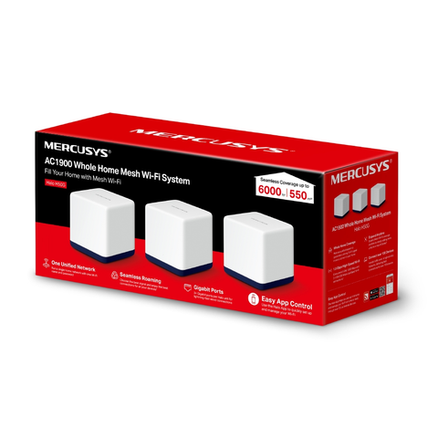  Thiết bị mạng Router WIFI Mercusys Halo H50G Hệ Thống Mesh WiFi 6 AC1900 