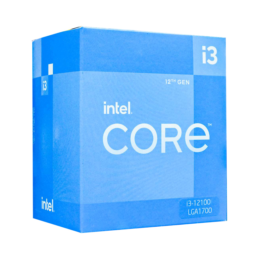  CPU Intel Core i3-12100 (3.3GHz up to 4.3GHz, 4 nhân 8 luồng, 12MB Cache) - Socket FCLGA1700 