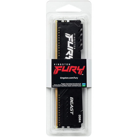  Ram Desktop/PC Kingston DDR4 3600MHz 16GB Fury Beast Black (KF436C18BB/16) 