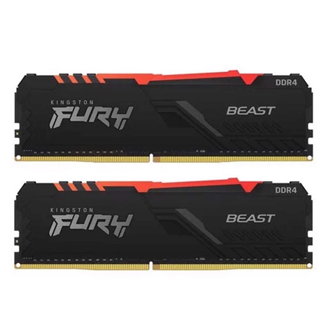  Ram Desktop/PC Kingston DDR4 3200MHz 16GB (2x8GB) HyperX Fury Beast RGB (KF432C16BBAK2/16) 
