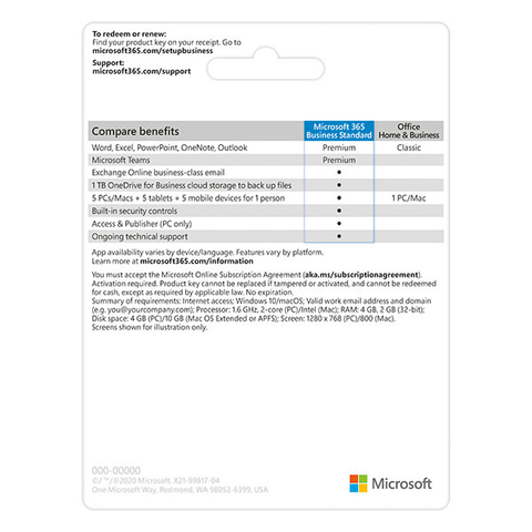  Phần mềm Microsoft 365 Bus Std Retail KLQ-00209 (All Lng APAC EM SubPKL 1YR Onln DwnLd NR) 