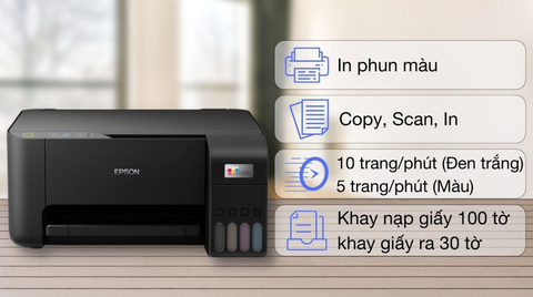  Máy in phun màu đa chức năng EPSON EcoTank L3210 (In, Scan, Copy, A4, USB) 