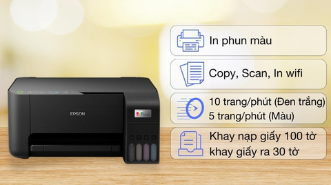 Máy in phun màu đa chức năng EPSON EcoTank L3250 Wifi (In, Scan, Copy, A4, USB, Wifi) 