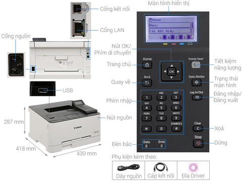  Máy in laser màu đơn năng Canon LBP 621CW ( In qua Wifi ) 