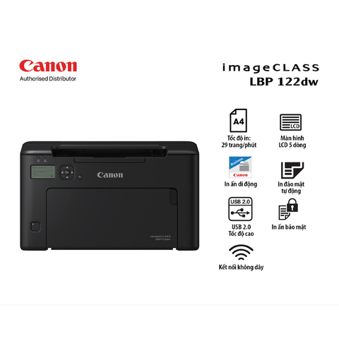  Máy in Laser Canon LBP 122DW ( In Wifi - In Đảo Mặt ) 